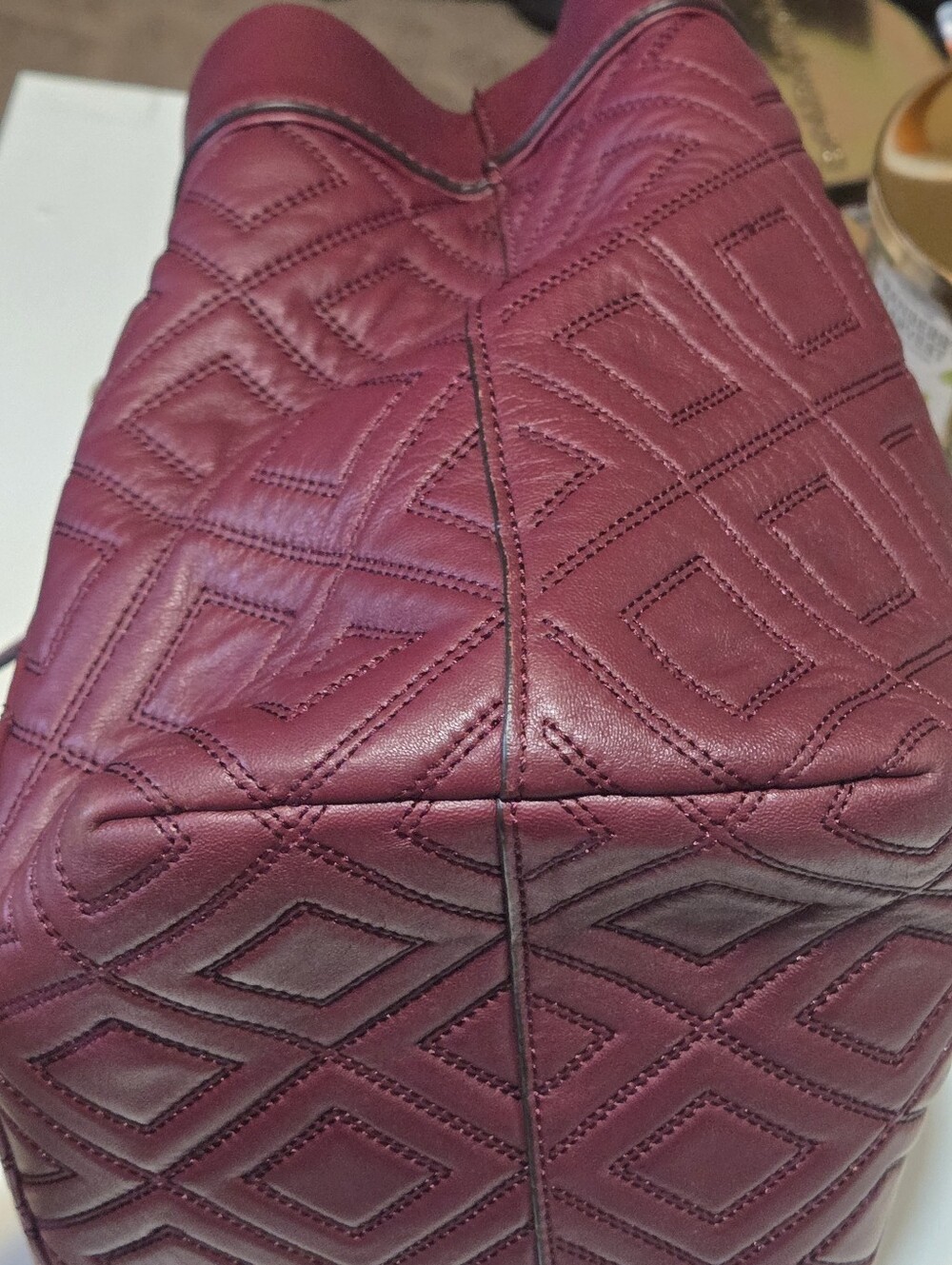 Tory Burch Quilted Leather Shoulder Tote in Burgundy - Picture 17 of 17